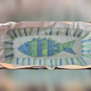 Italian Murano Glass Serving Dish Fish Motif Vintage (1970) Excellent Condition
